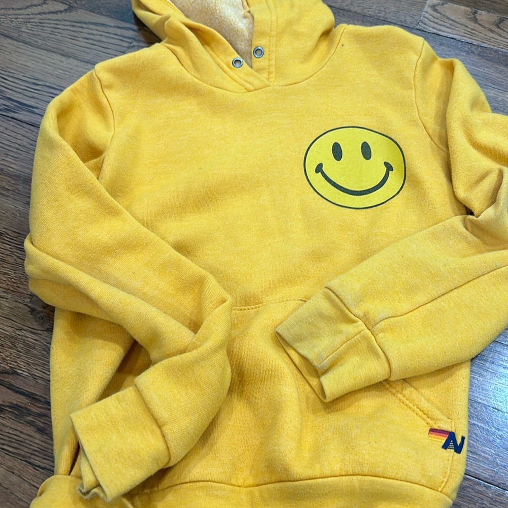 Cute aviator nation, smiley, orange hoodie